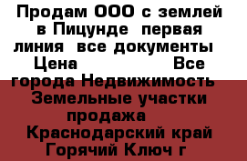 Продам ООО с землей в Пицунде, первая линия, все документы › Цена ­ 9 000 000 - Все города Недвижимость » Земельные участки продажа   . Краснодарский край,Горячий Ключ г.